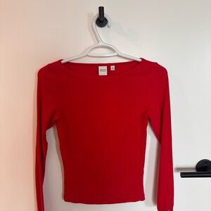 Aritzia Red Homestretch boat neck Top